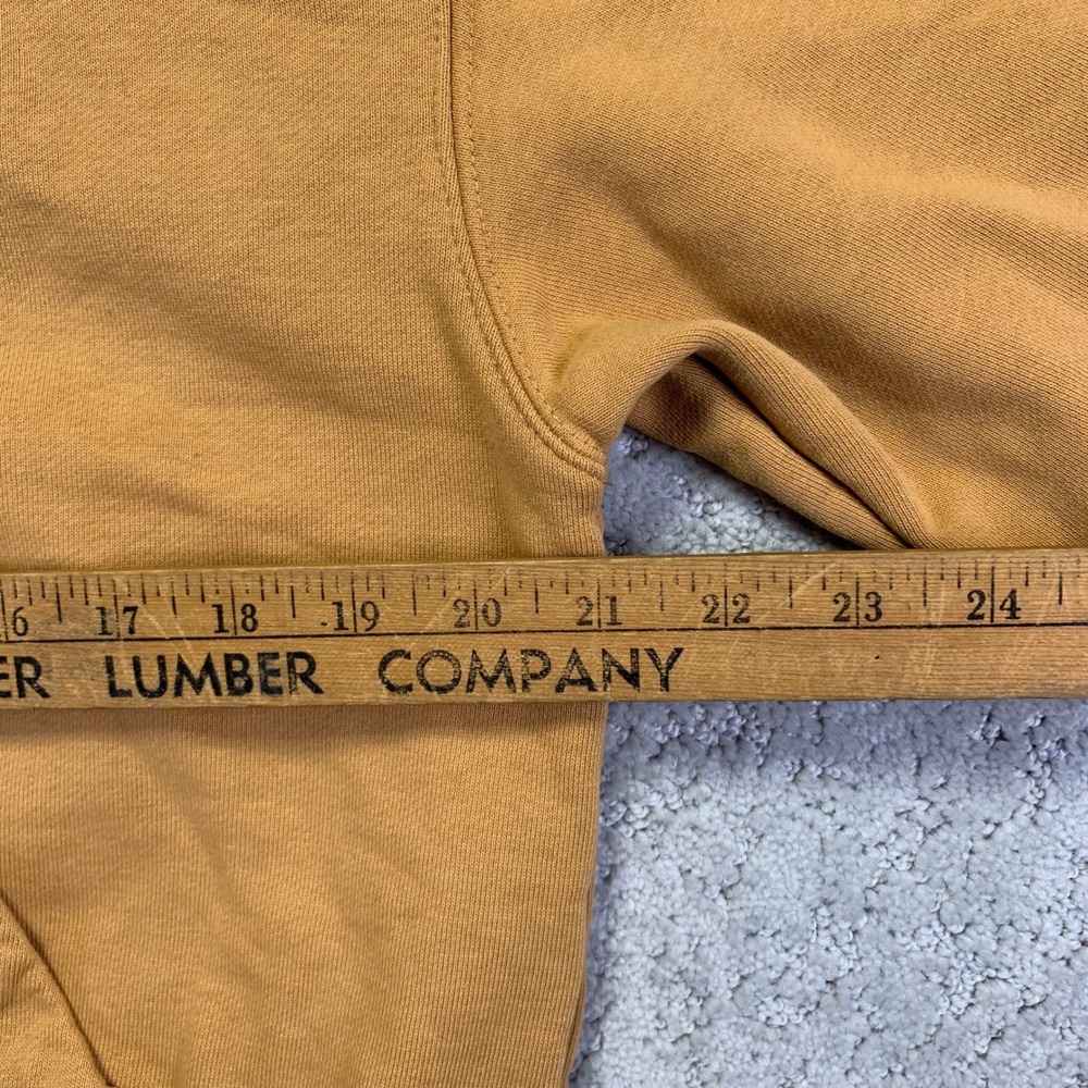 H&M Blank Staple Hoodie XS Yellow Orange Sweatshirt Pullover Heavy Oversized - Picture 10 of 13